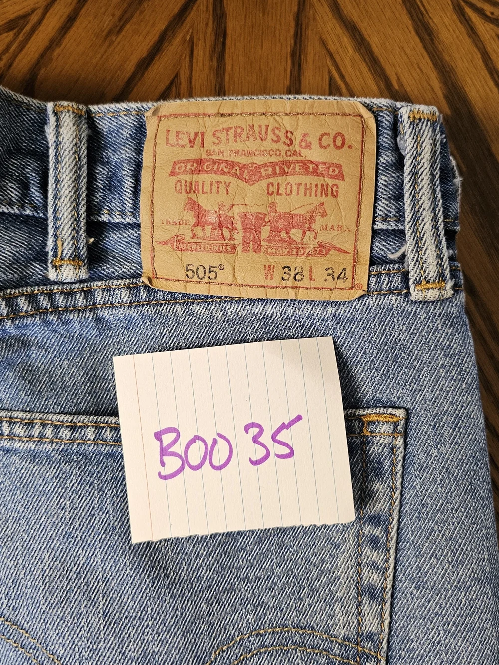 Levi's 505 Straight Fit Jeans Men's 38x34 Medium Wash Classic Denim